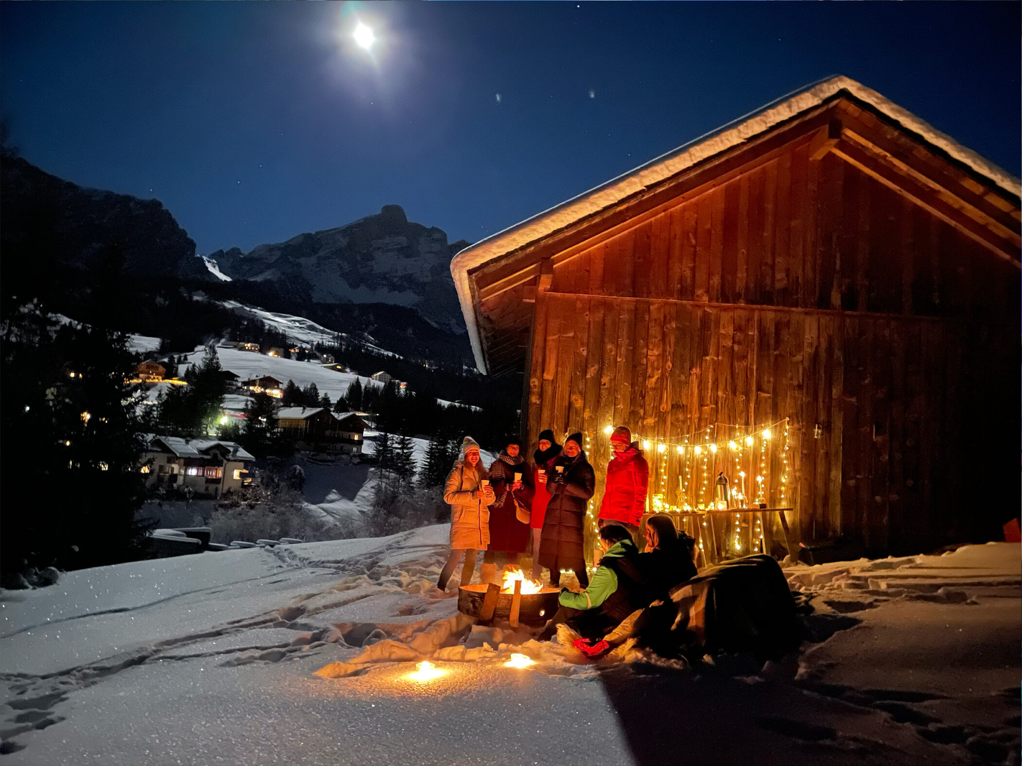 MICE Ladies Südtirol 2021 Ski Snow More - Sternenhimmel Abendstimmung